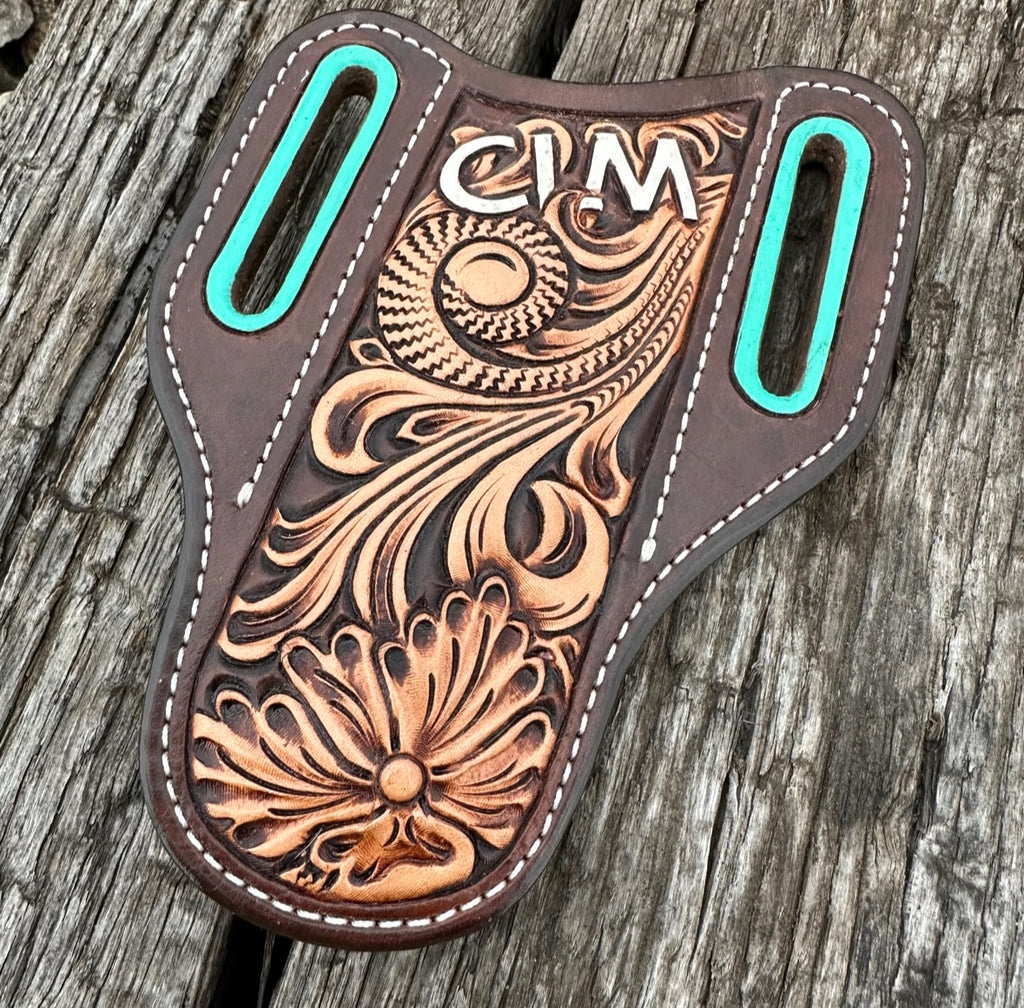 Custom Floral Knife Sheath w/ Initials