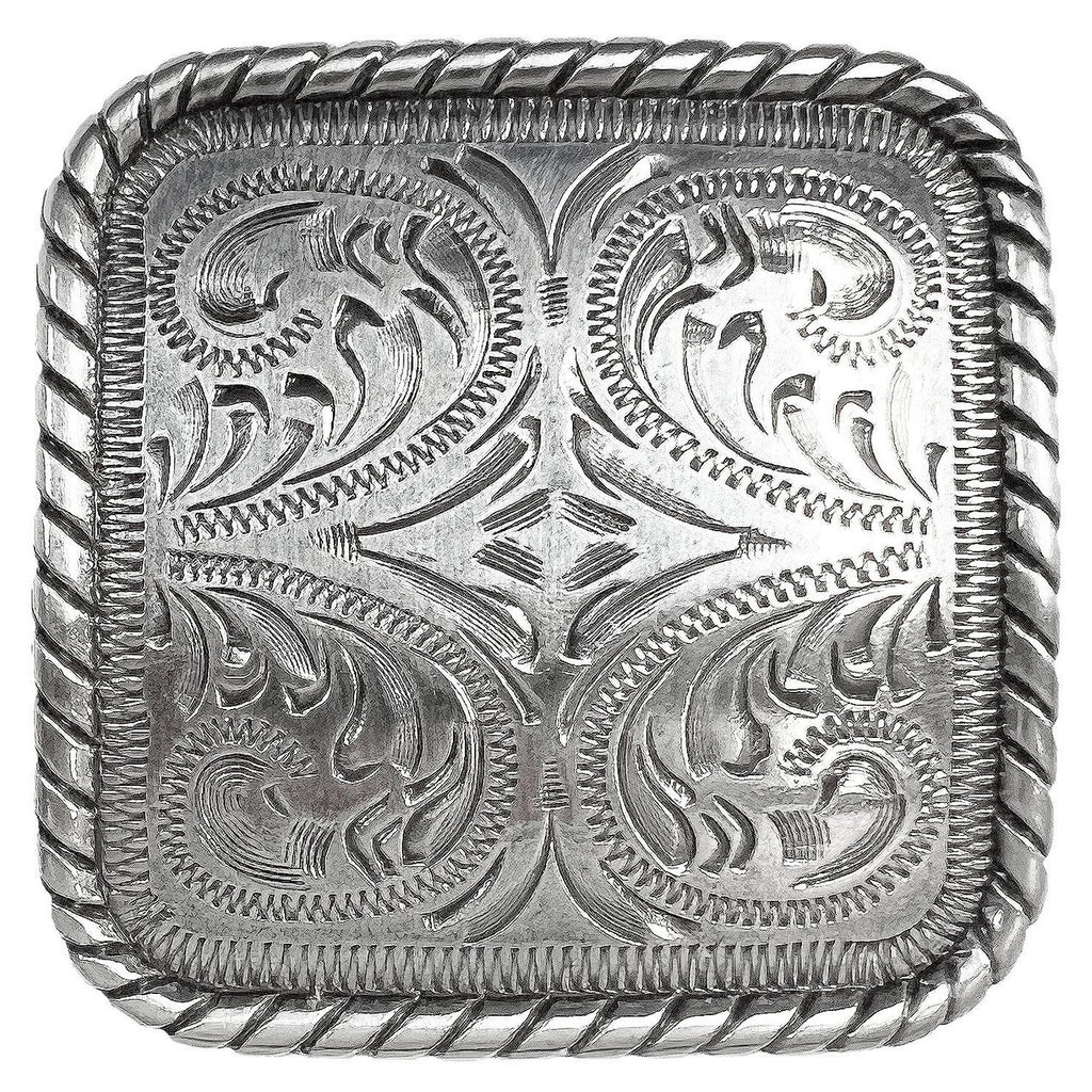 Classic Basket Weave Black Belt w/ Conchos