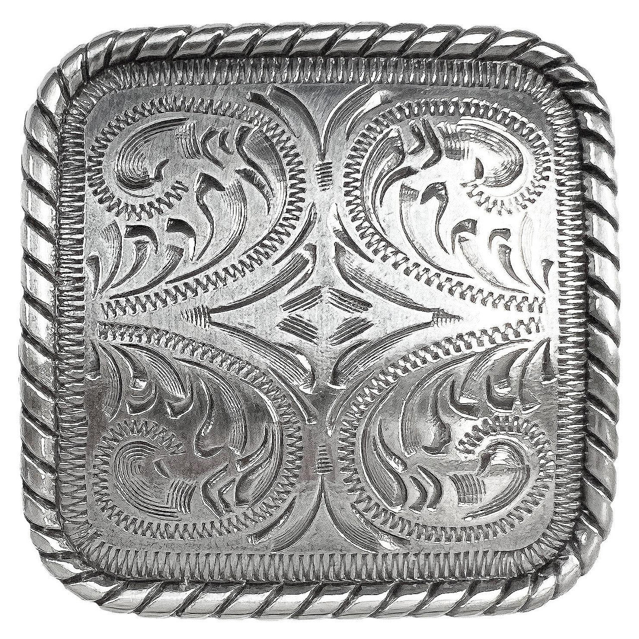 Classic Basket Weave Black Belt w/ Conchos