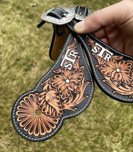 Custom Floral Spur Strap