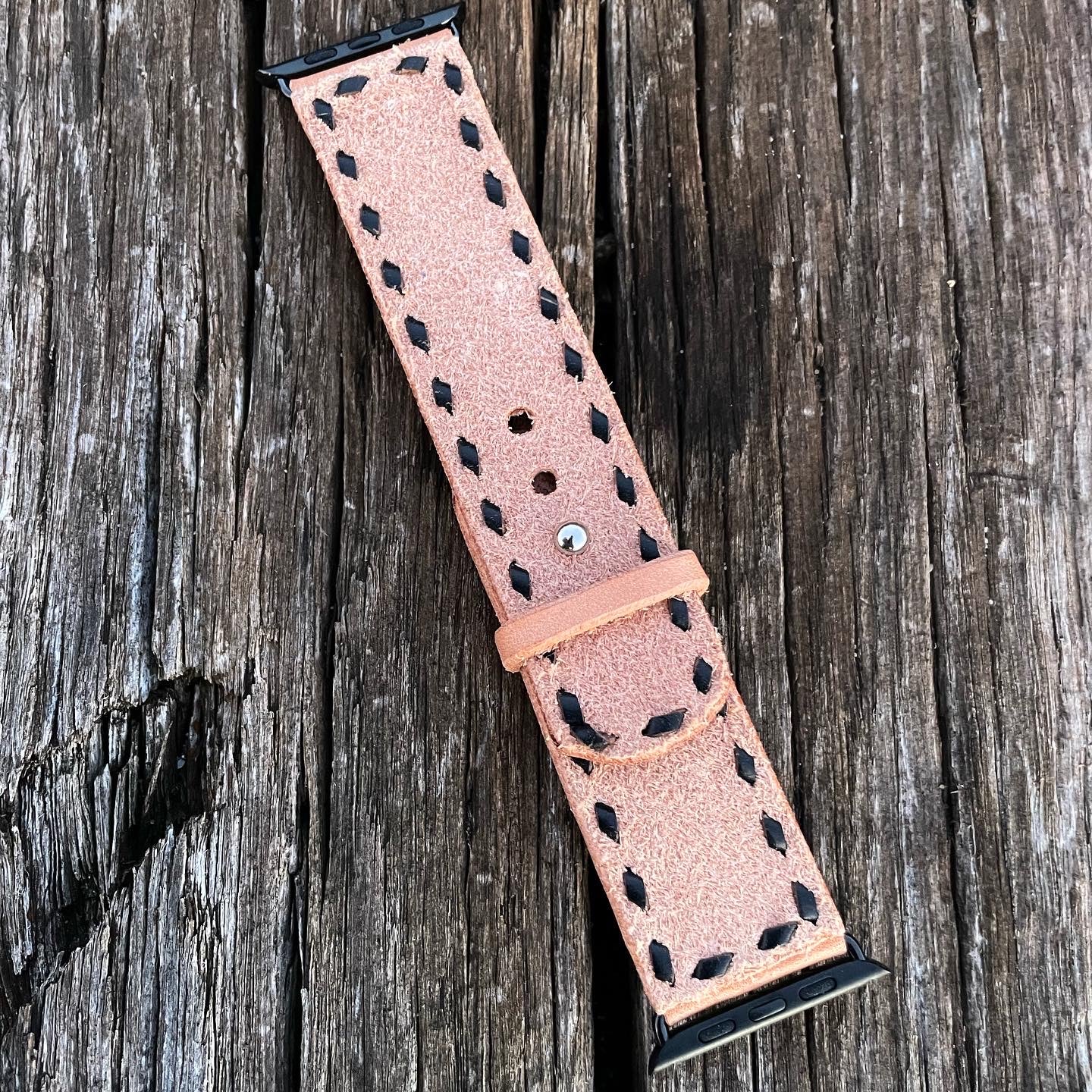 Custom Roughout Buckstitch Watch Band