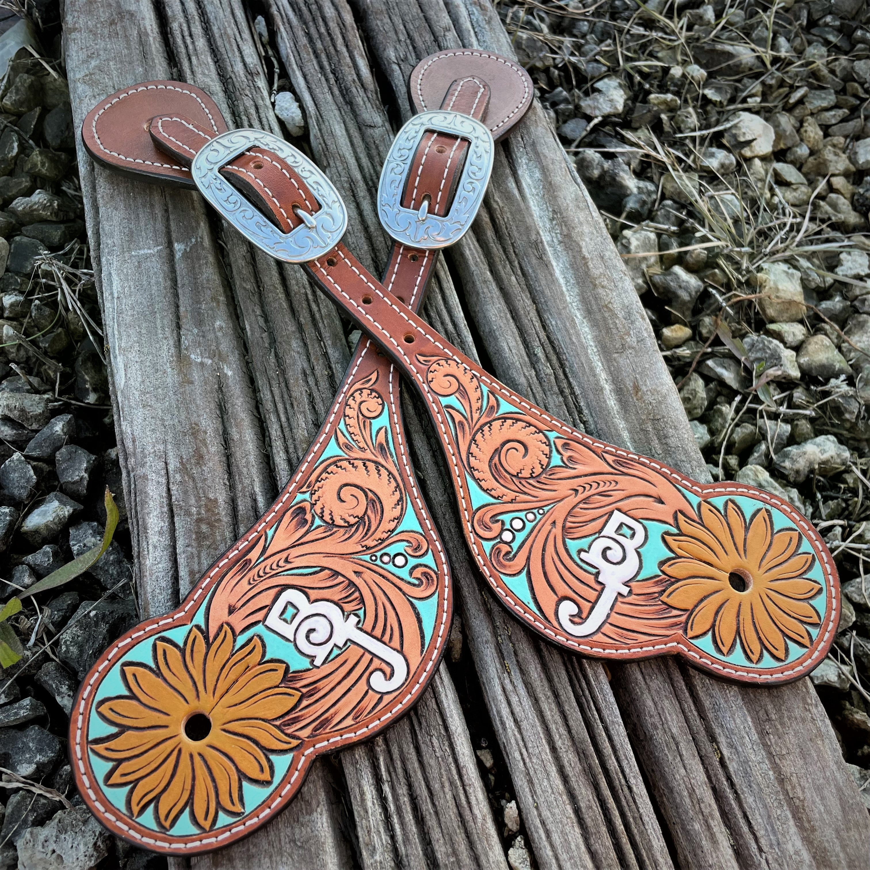 Custom Floral Spur Strap