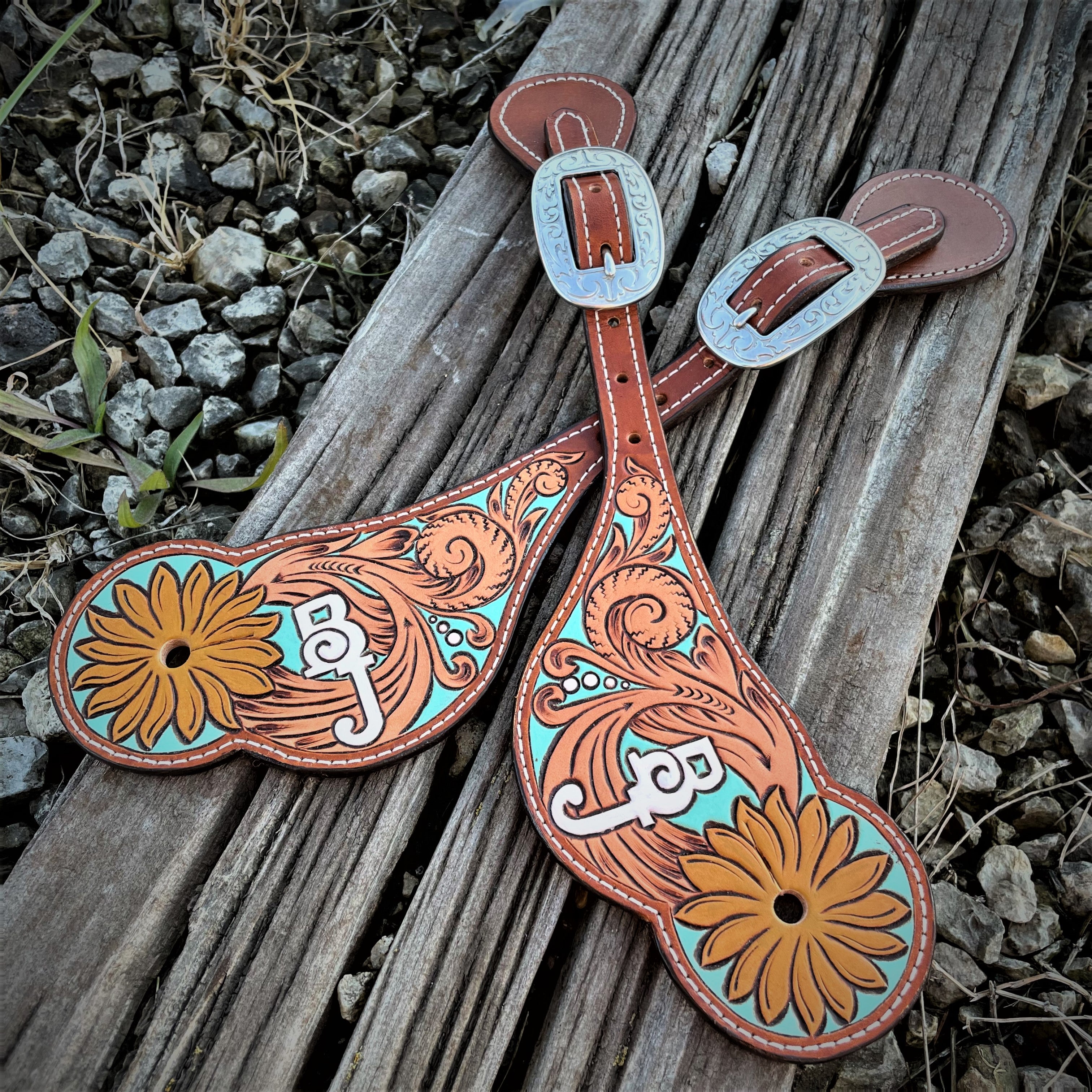 Custom Floral Spur Strap